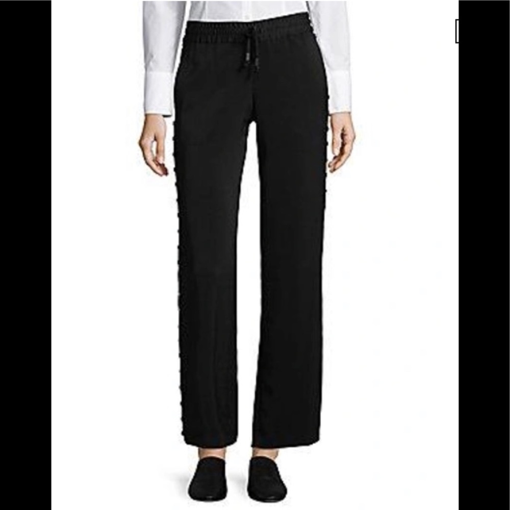 Alice + Olivia black wide leg tuxedo pants size 2